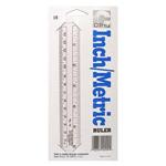 ENGLISH/METRIC 2"x18" (BLACK INK) BEVELED RULER B95B